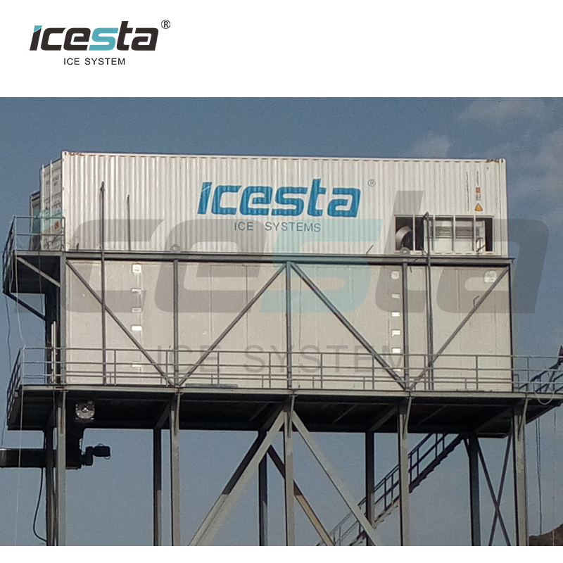 ICESTA آلة صنع رقائق الثلج الصناعية ذات الإنتاجية العالية وعمر الخدمة الطويل حسب الطلب 30000 دولار