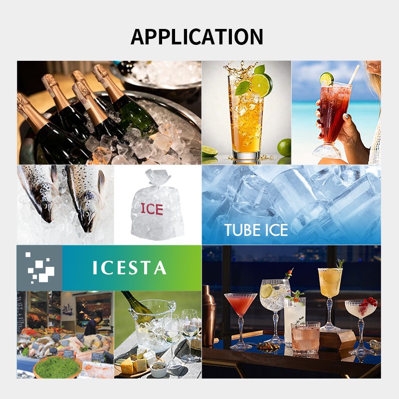 ICESTA 50 طن آلة صانع أنبوب الجليد من الفولاذ المقاوم للصدأ ، إنتاجية عالية ، حياة طويلة