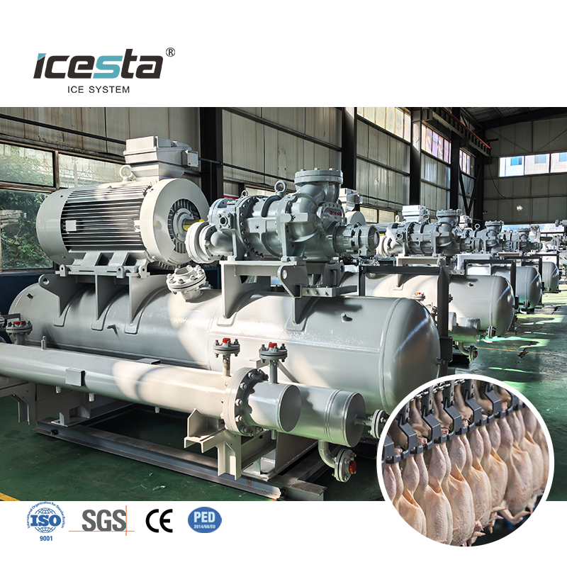 وحدة ضاغط تبريد الأمونيا ICEST نظام تبريد ضاغط عالي الكفاءة لآلة صنع الثلج والغرفة الباردة