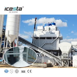 مصنع ثلج شرائح ICESTA سعة 60 طن مع نظام تخزين الثلج