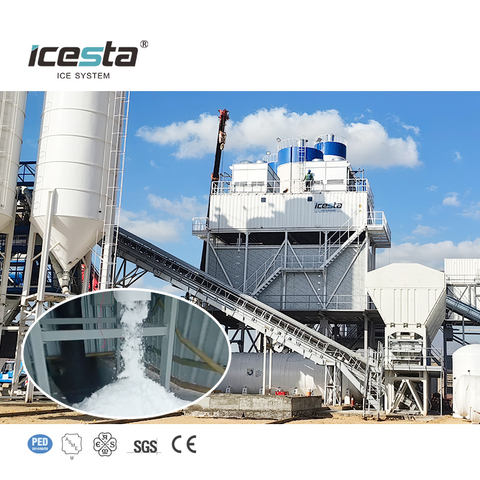ICESTA Long Service Life Evergy Saving 60 Tons Container Flake Ice Plant مع تخزين الجليد التلقائي وتسليمه 250000 دولار
