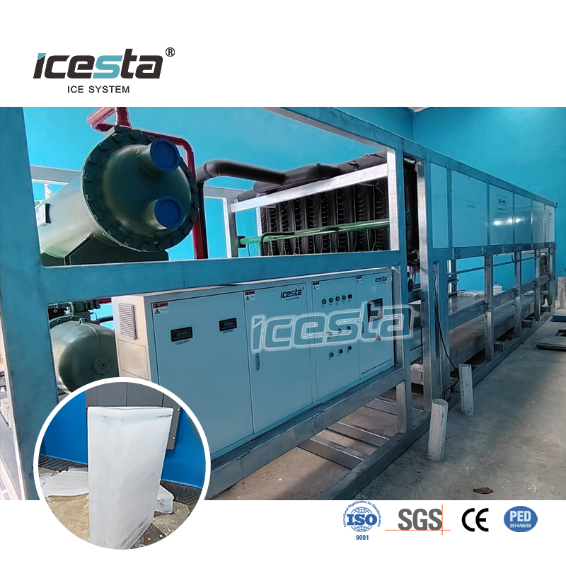 آلة تصنيع بلوك الثلج المجلفن بالتبريد المباشر ICESTA 5-15t