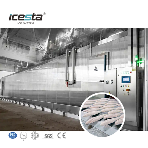 ICESTA عالية الموثوقة فريزر سريع الخدمة حياة تلقائي الصناعة المبردة المتجمد لللحوم الخضار