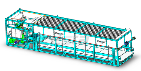 ICESTA ماكينة تصنيع قوالب الثلج ذات التبريد المباشر الصناعي 15t ذات جودة عالية وتوفير الطاقة وتوفير الطاقة الطويلة بسعر 45000 دولار ~ 53000 دولار