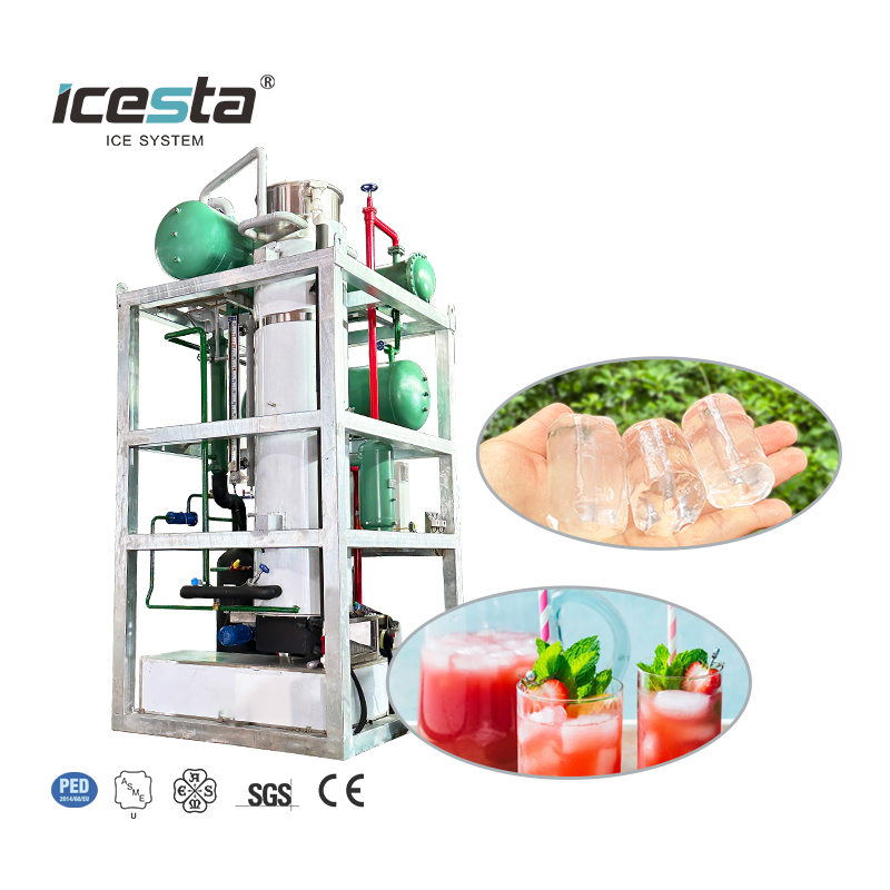 ICESTA مخصصة لتوفير الطاقة عالية الإنتاجية حياة طويلة العمر 20 طن آلة الجليد الأنبوب الصناعي 