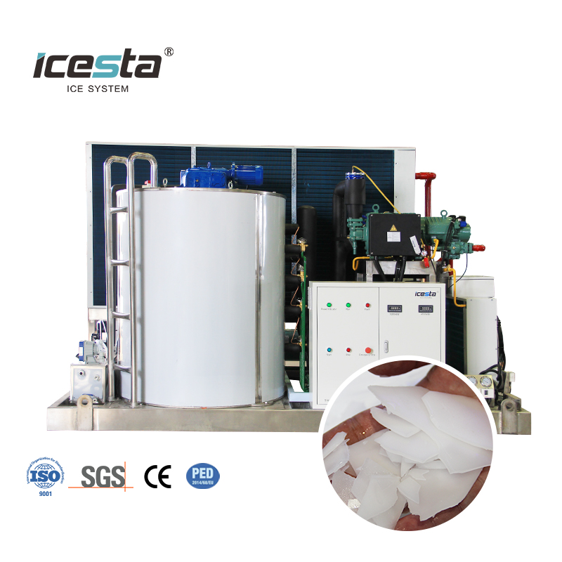 Icesta Ice Flake Maker Drum 10tons Industrial Flake Ice Sevaporator of Factory Price 