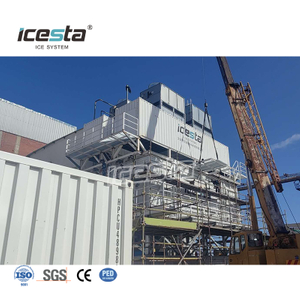 مصنع ثلج شرائح ICESTA سعة 120 طن مع نظام تخزين الثلج