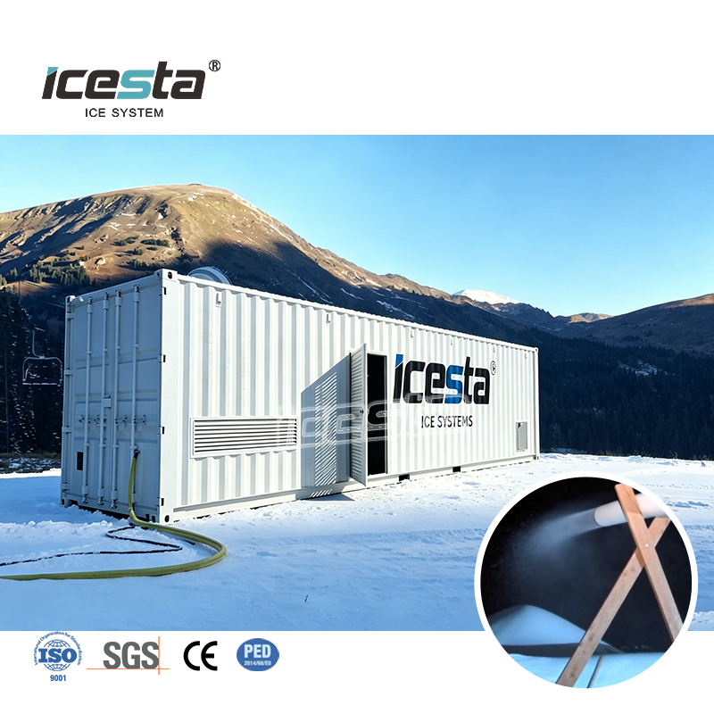 صانع الثلج من الدرجة الصناعية ICESTA طوال العام لمشروع بناء منتجع التزلج الداخلي