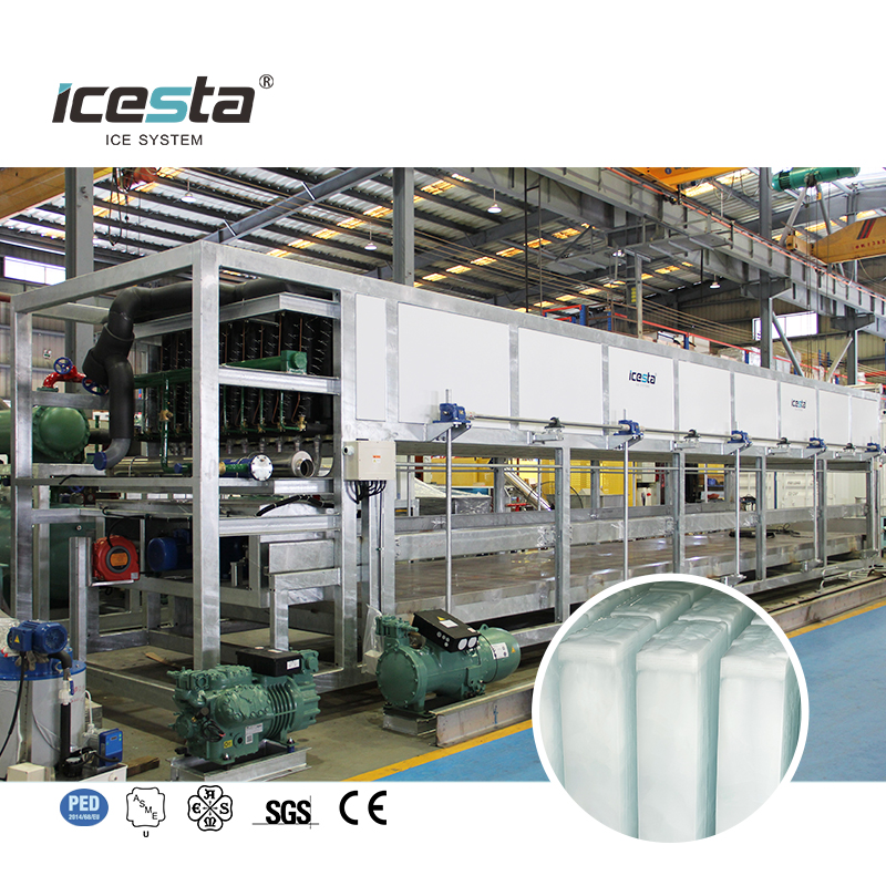 آلة تصنيع بلوك الثلج المجلفن بالتبريد المباشر ICESTA 5-15t