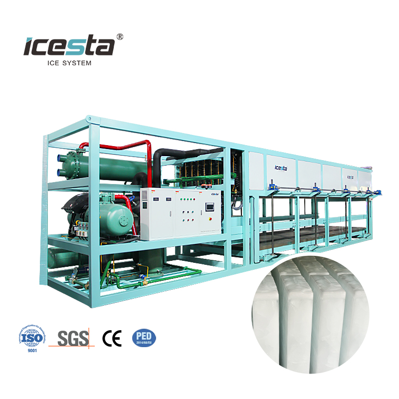 ICESTA آلة تصنيع قوالب الثلج ذات التبريد المباشر الصناعي ذات الجودة العالية وتوفير الطاقة الطويلة 15 طن 