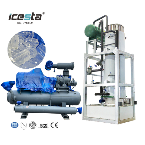 ICESTA 50 طن آلة صانع أنبوب الجليد من الفولاذ المقاوم للصدأ ، إنتاجية عالية ، حياة طويلة