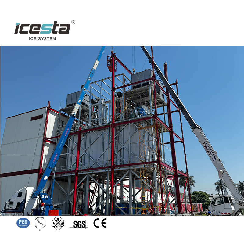 ماكينة صنع الثلج الأنبوبي Icesta 20t-60t للشرب 